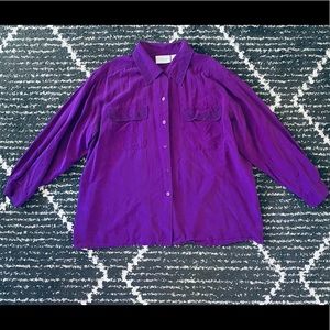 Unique vintage violet silk blouse